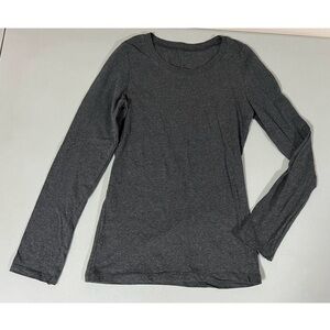 Gray Grey Marled Crewneck Long Sleeve T-Shirt Top Blouse Tee Size S 🩶 #tee #top